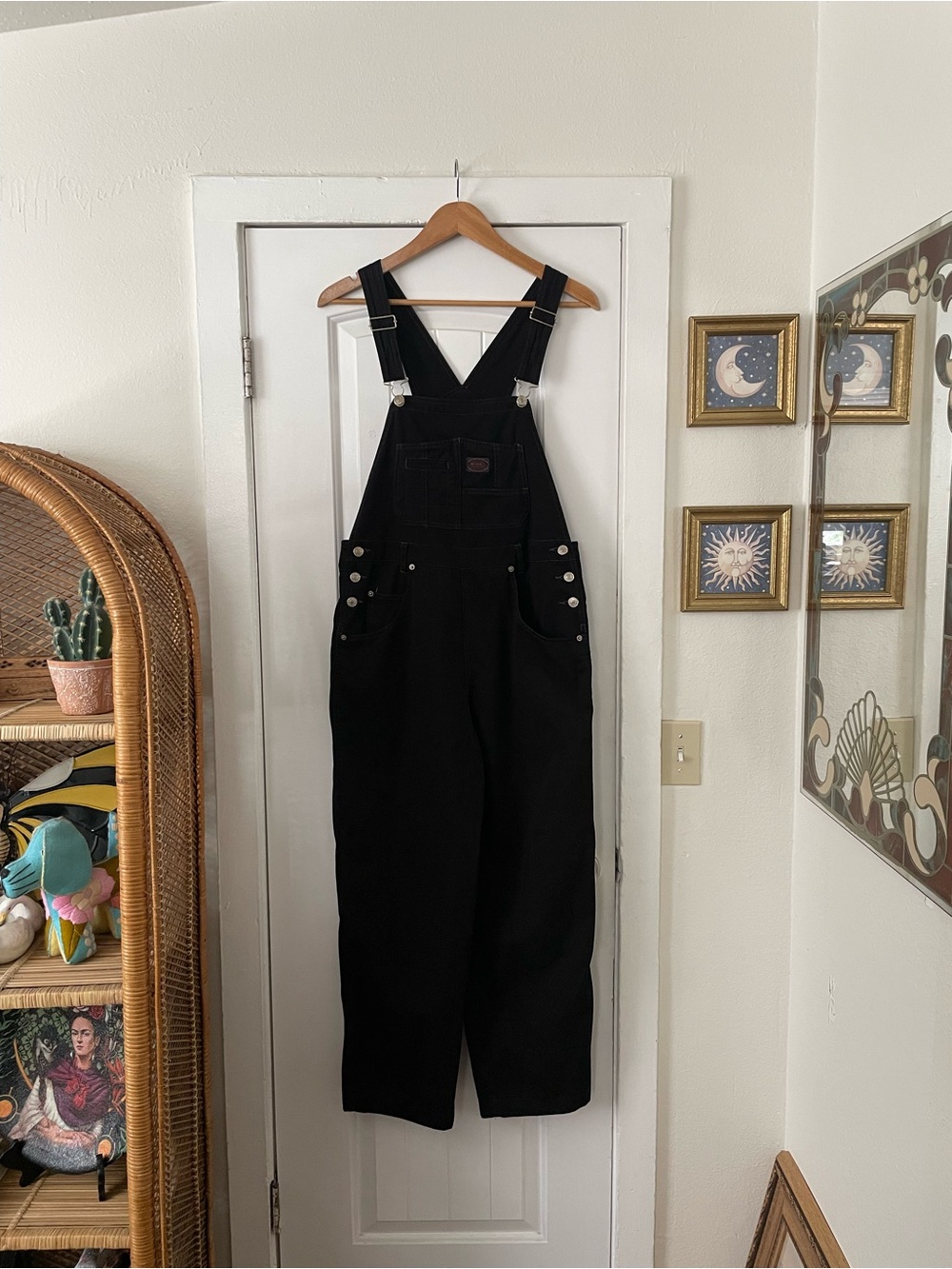 Vintage Revolt Black Women's Denim Overalls Size M/L Casual Cottage Farmer